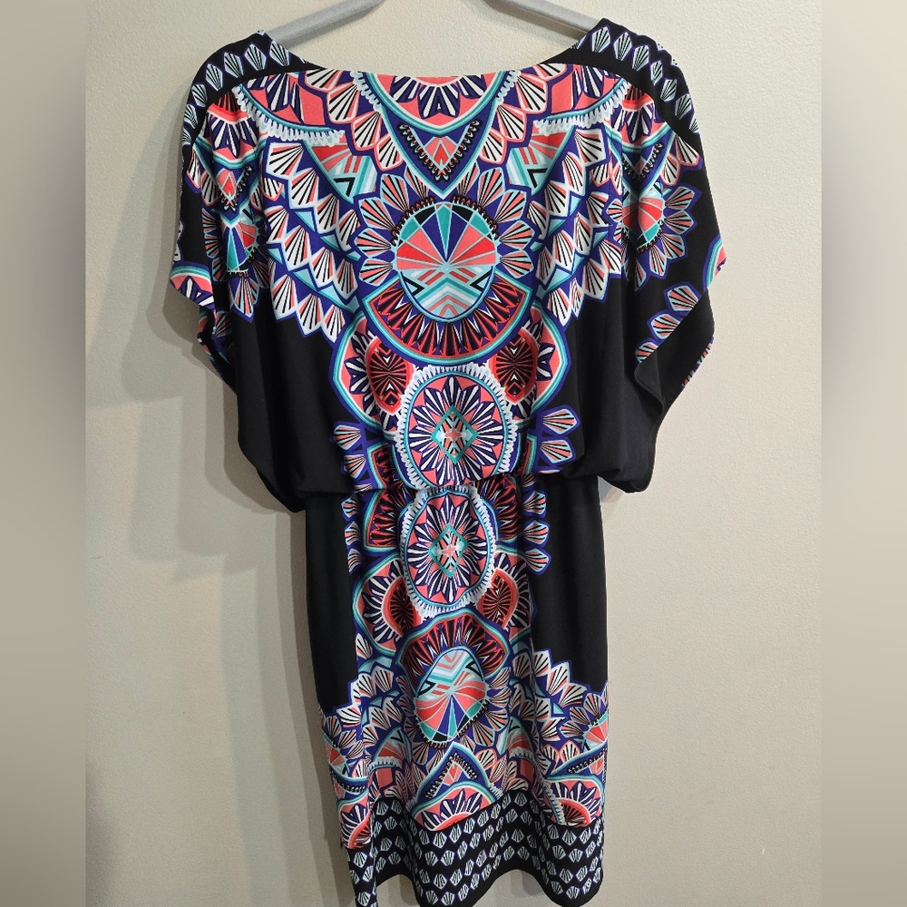 Signature by Sangria Multicolor Geometric Dress Sz 8 - Picture 5 of 9